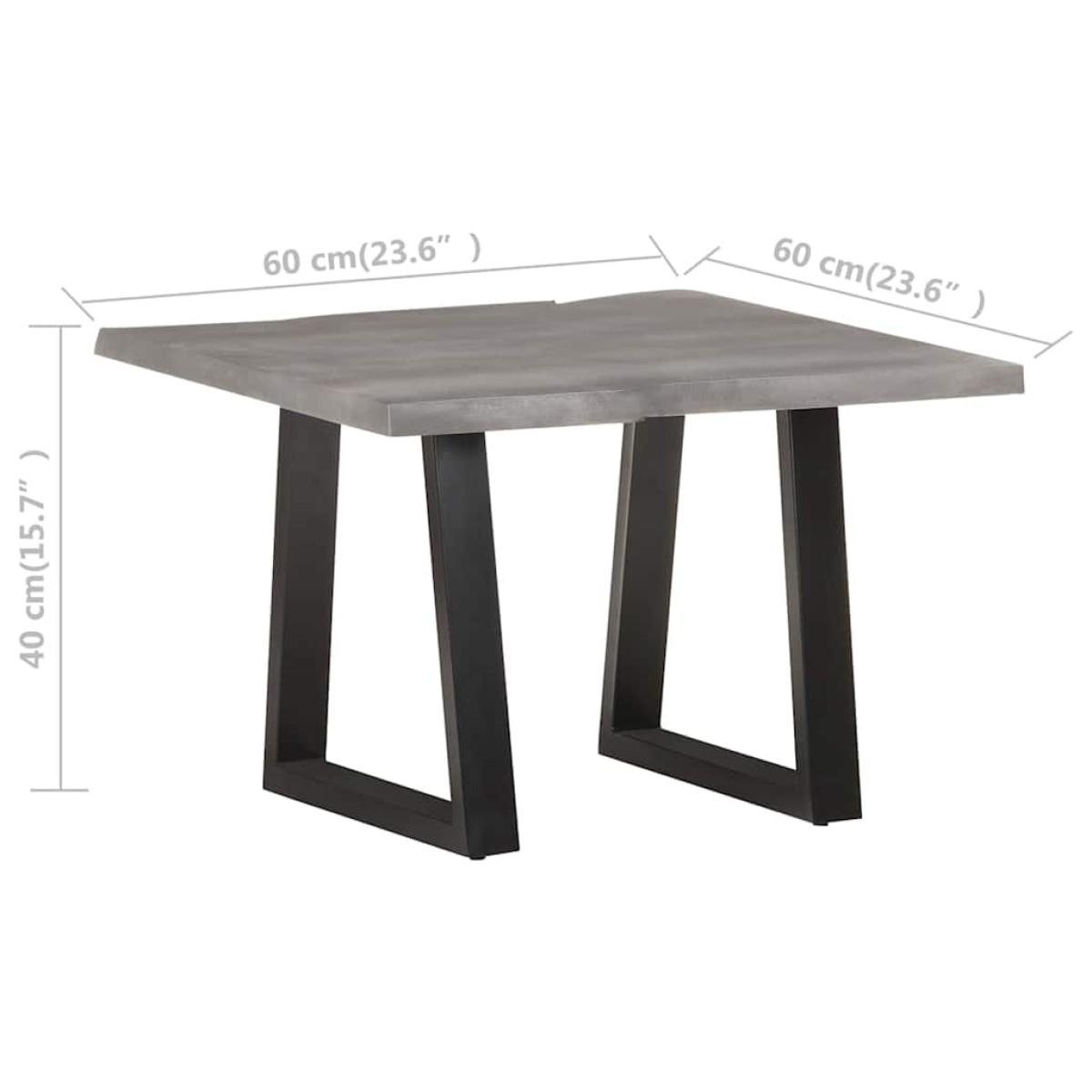 vidaXL Τραπεζάκι Σαλονιού Live Edge 60x60x40 εκ. Μασίφ Ξύλο Ακακίας