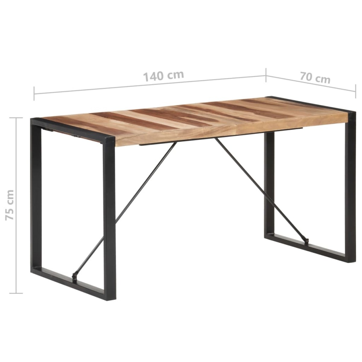 vidaXL Τραπεζαρία 140 x 70 x 75 εκ. Μασίφ Ξύλο με Φινίρισμα Sheesham