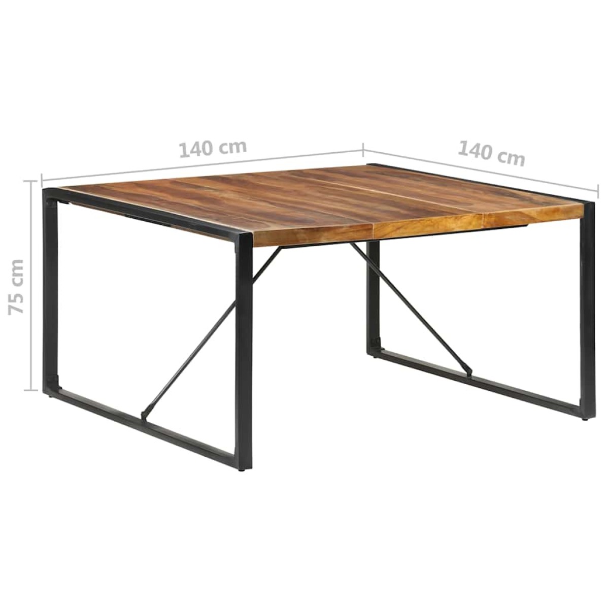 vidaXL Τραπεζαρία 140 x 140 x 75 εκ. Μασίφ Ξύλο και Φινίρισμα Sheesham