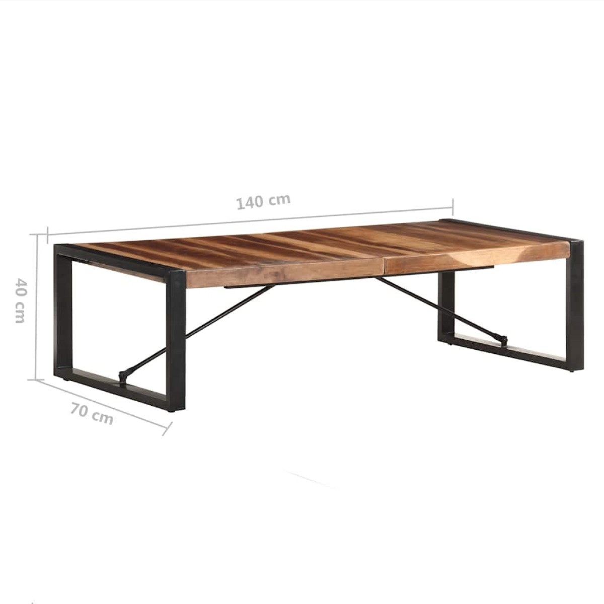 vidaXL Τραπεζάκι Σαλονιού 140x70x40 εκ. Μασίφ Ξύλο/Φινίρισμα Sheesham