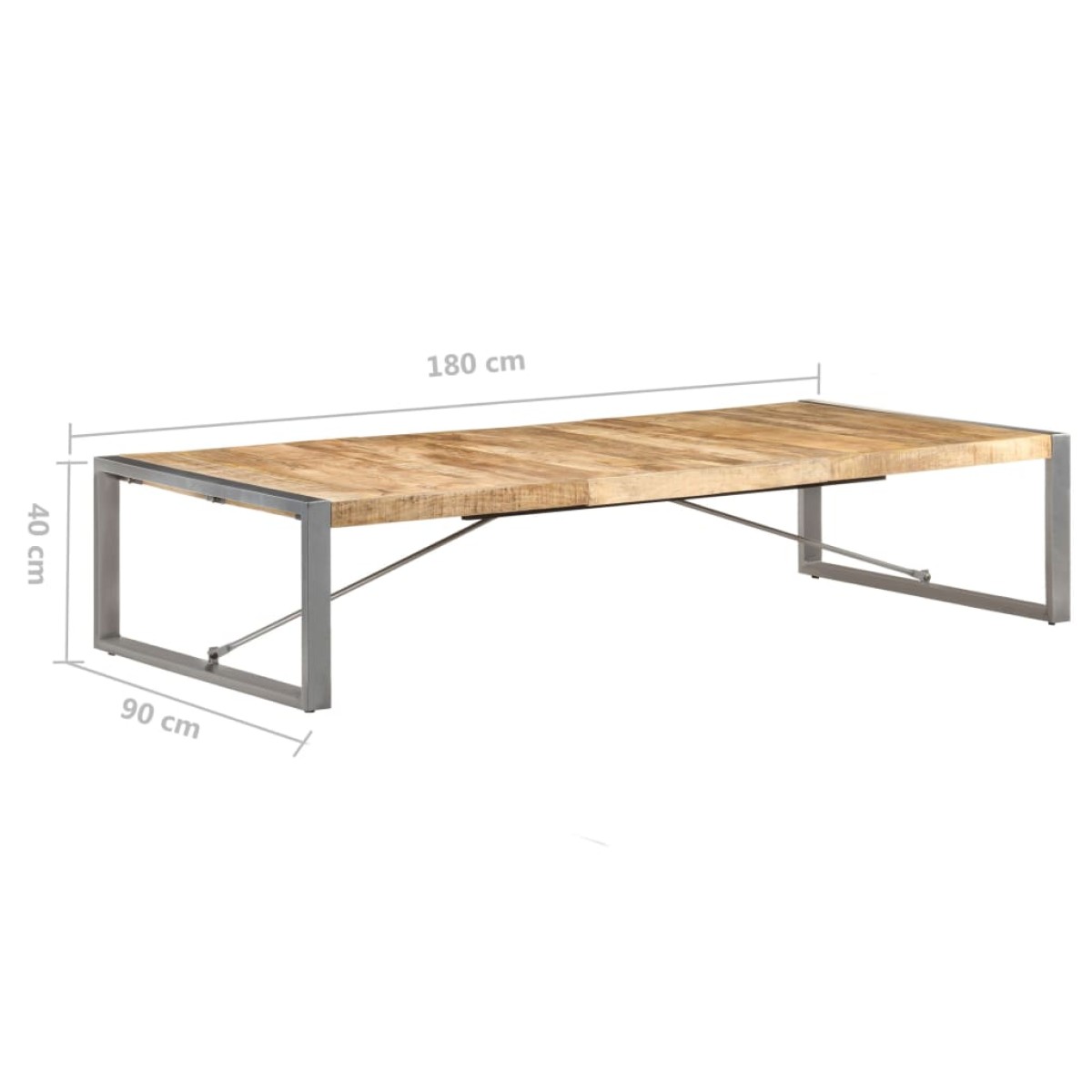 vidaXL Τραπεζάκι Σαλονιού 180 x 90 x 40 εκ. Ακατέργαστο Ξύλο Μάνγκο