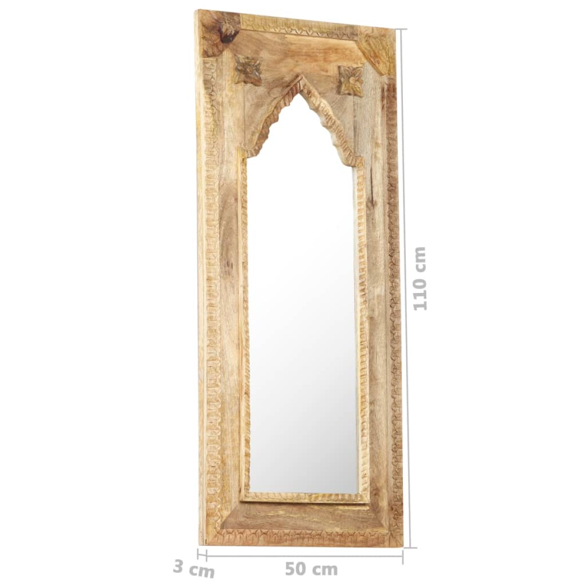 vidaXL Καθρέφτης 50 x 3 x 110 εκ. από Μασίφ Ξύλο Μάνγκο