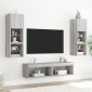 vidaXL Έπιπλα Τοίχου Τηλεόρασης 6 τεμ. LED Γκρι Sonoma από Επεξ. Ξύλο