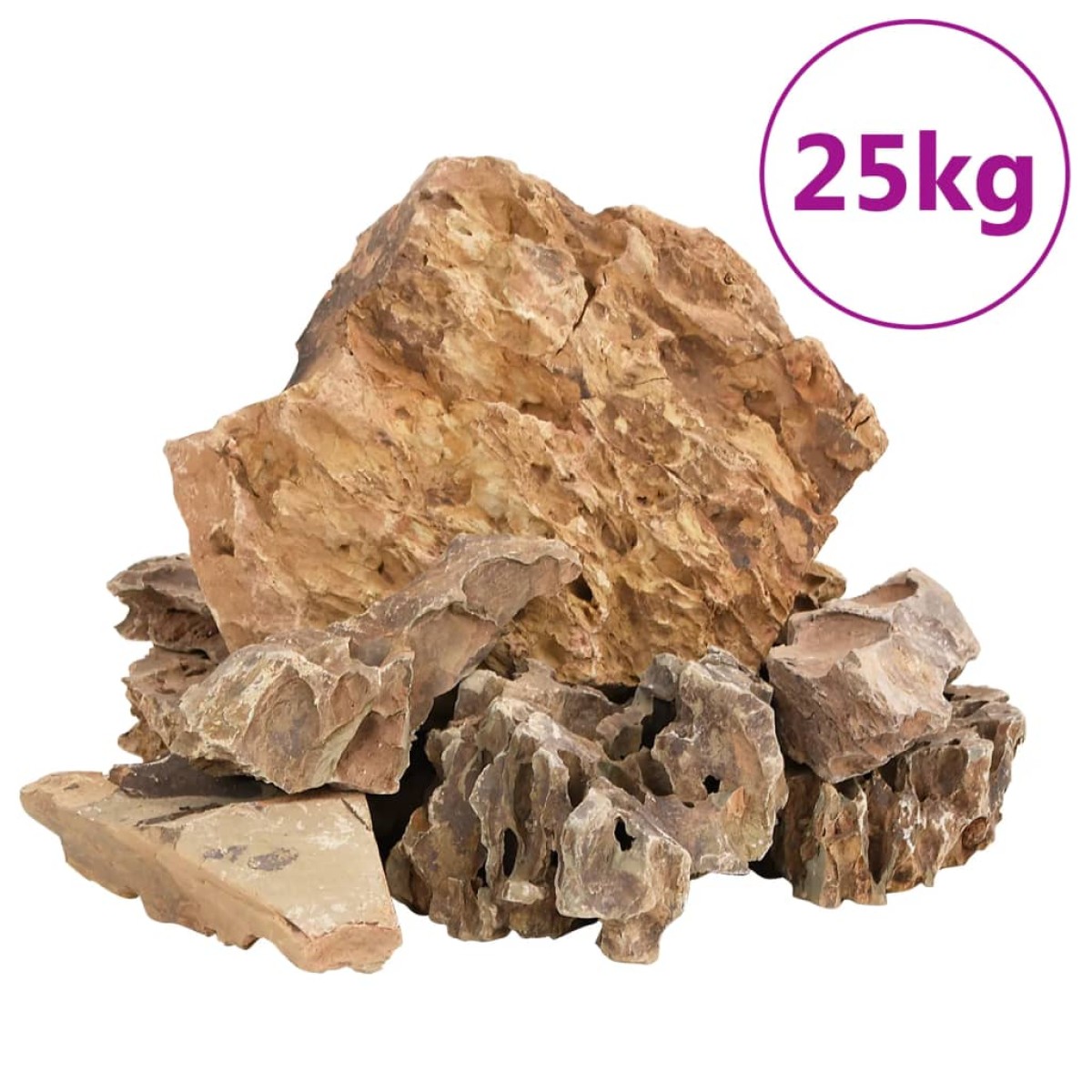 vidaXL Πέτρες Dragon Stones Καφέ 25 κιλά 5-30 εκ.