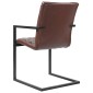 vidaXL Καρέκλες Τραπεζαρίας «Πρόβολος» 2 τεμ. Καφέ από Γνήσιο Δέρμα