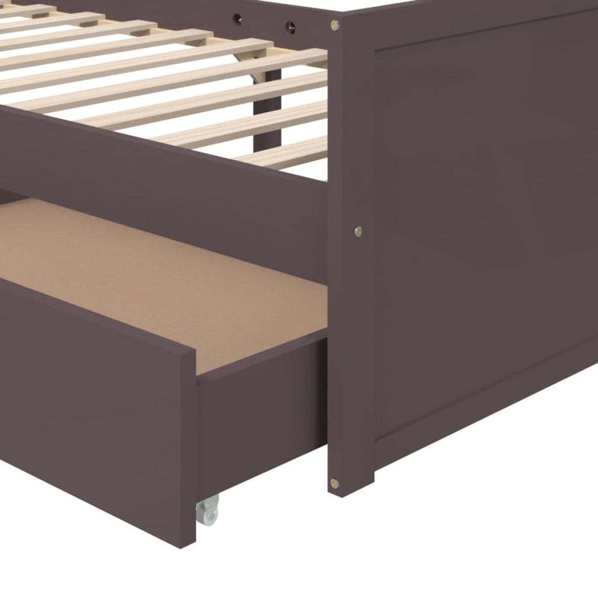 vidaXL Πλαίσιο Κρεβατιού Σκούρο Καφέ 90x200 εκ. από Μασίφ Ξύλο Πεύκου