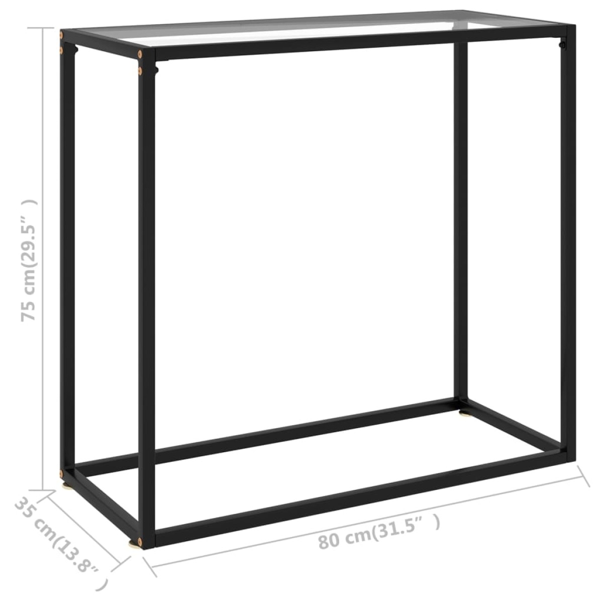 vidaXL Τραπέζι Κονσόλα Διαφανές 80 x 35 x 75 εκ. από Ψημένο Γυαλί