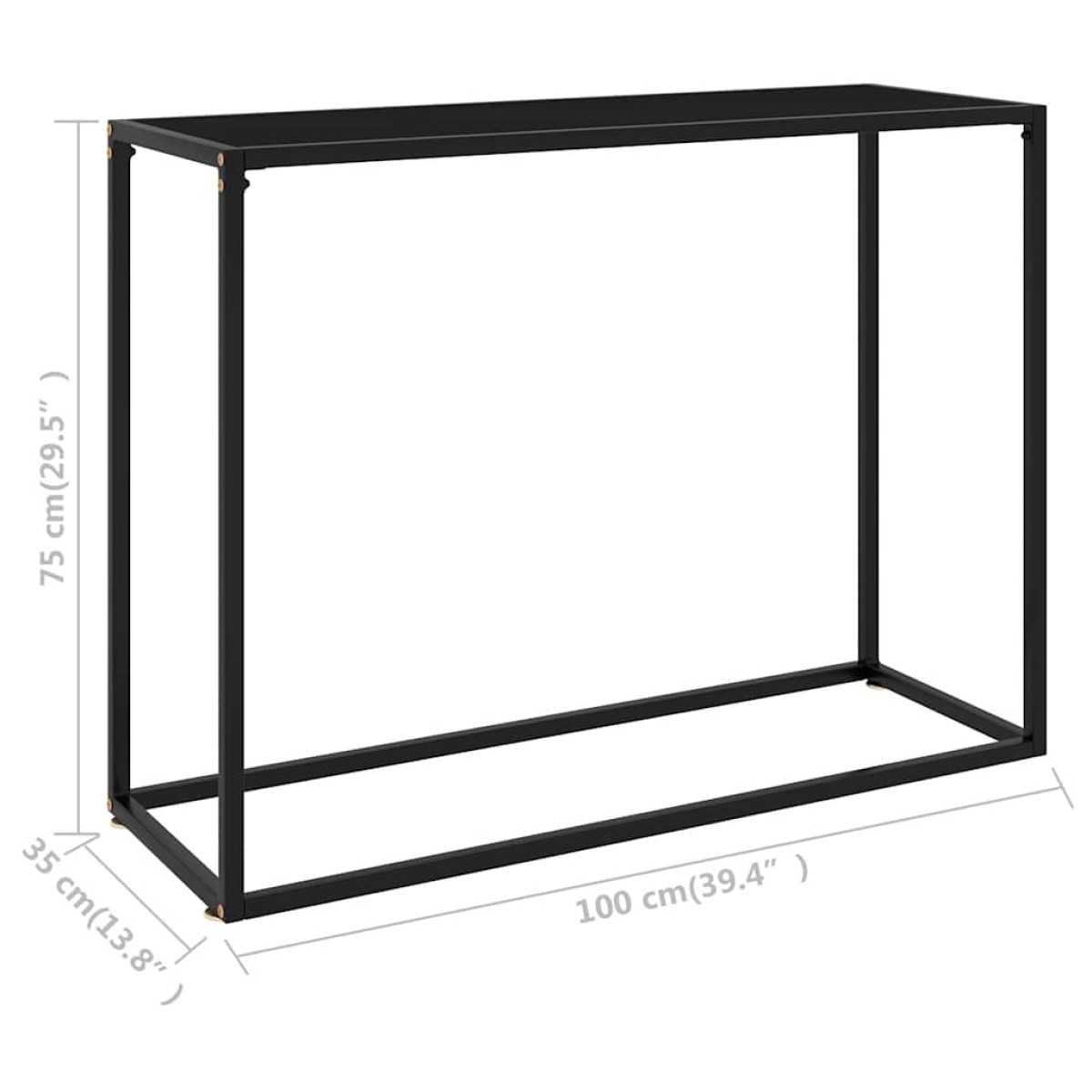 vidaXL Τραπέζι Κονσόλα Μαύρο 100 x 35 x 75 εκ. από Ψημένο Γυαλί