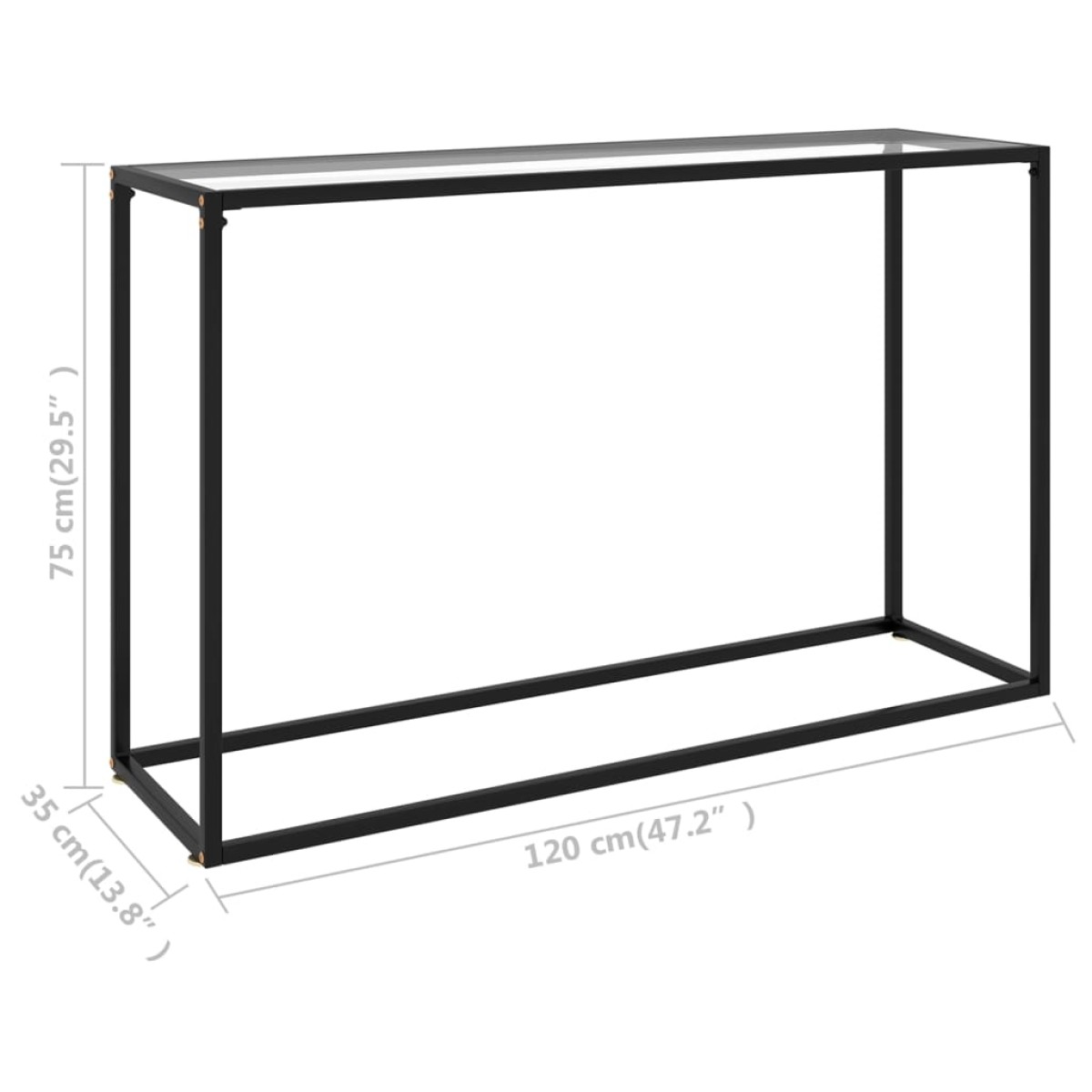 vidaXL Τραπέζι Κονσόλα Διαφανές 120 x 35 x 75 εκ. από Ψημένο Γυαλί