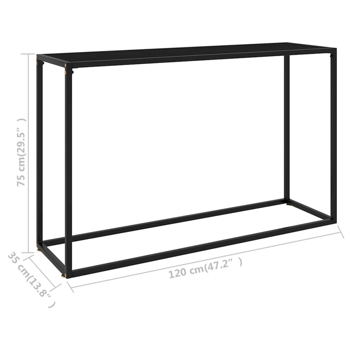 vidaXL Τραπέζι Κονσόλα Μαύρο 120 x 35 x 75 εκ. από Ψημένο Γυαλί