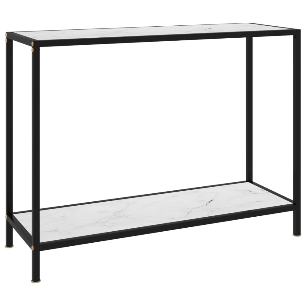 vidaXL Τραπέζι Κονσόλα Λευκό 100 x 35 x 75 εκ. από Ψημένο Γυαλί