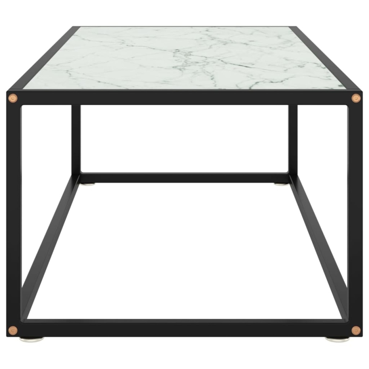 vidaXL Τραπεζάκι Σαλονιού Μαύρο 100x50x35 εκ. Λευκό Γυαλί Όψη Μαρμάρου