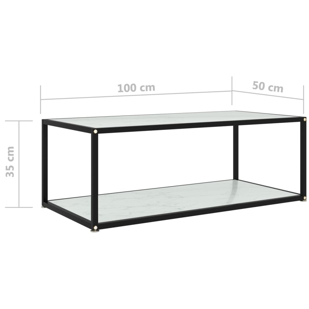 vidaXL Τραπεζάκι Σαλονιού Λευκό 100 x 50 x 35 εκ. από Ψημένο Γυαλί