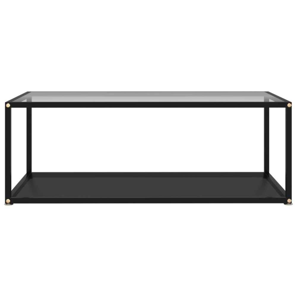 vidaXL Τραπεζάκι Σαλονιού Διαφανές / Μαύρο 100x50x35 εκ. Ψημένο Γυαλί