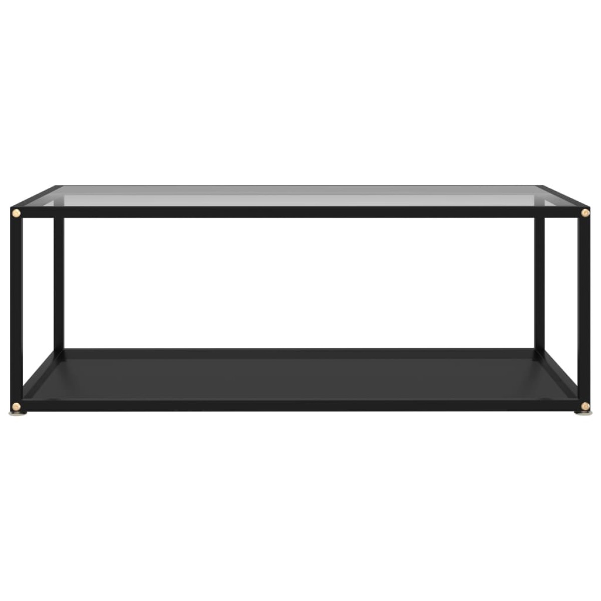 vidaXL Τραπεζάκι Σαλονιού Διαφανές / Μαύρο 100x50x35 εκ. Ψημένο Γυαλί