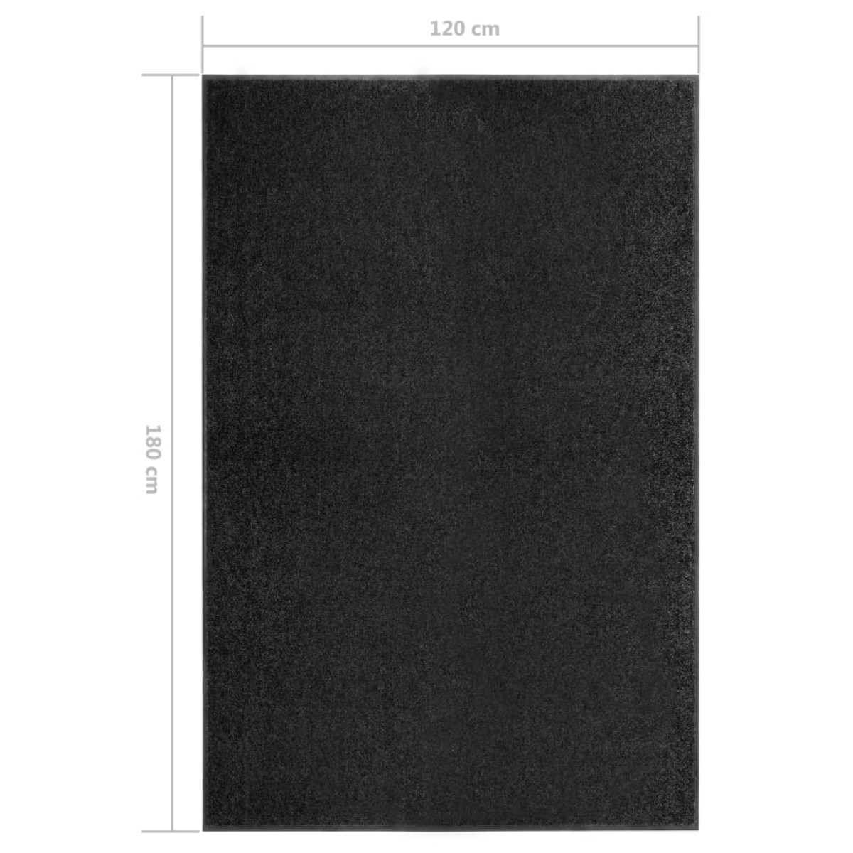 vidaXL Πατάκι Εισόδου Πλενόμενο Μαύρο 120 x 180 εκ.