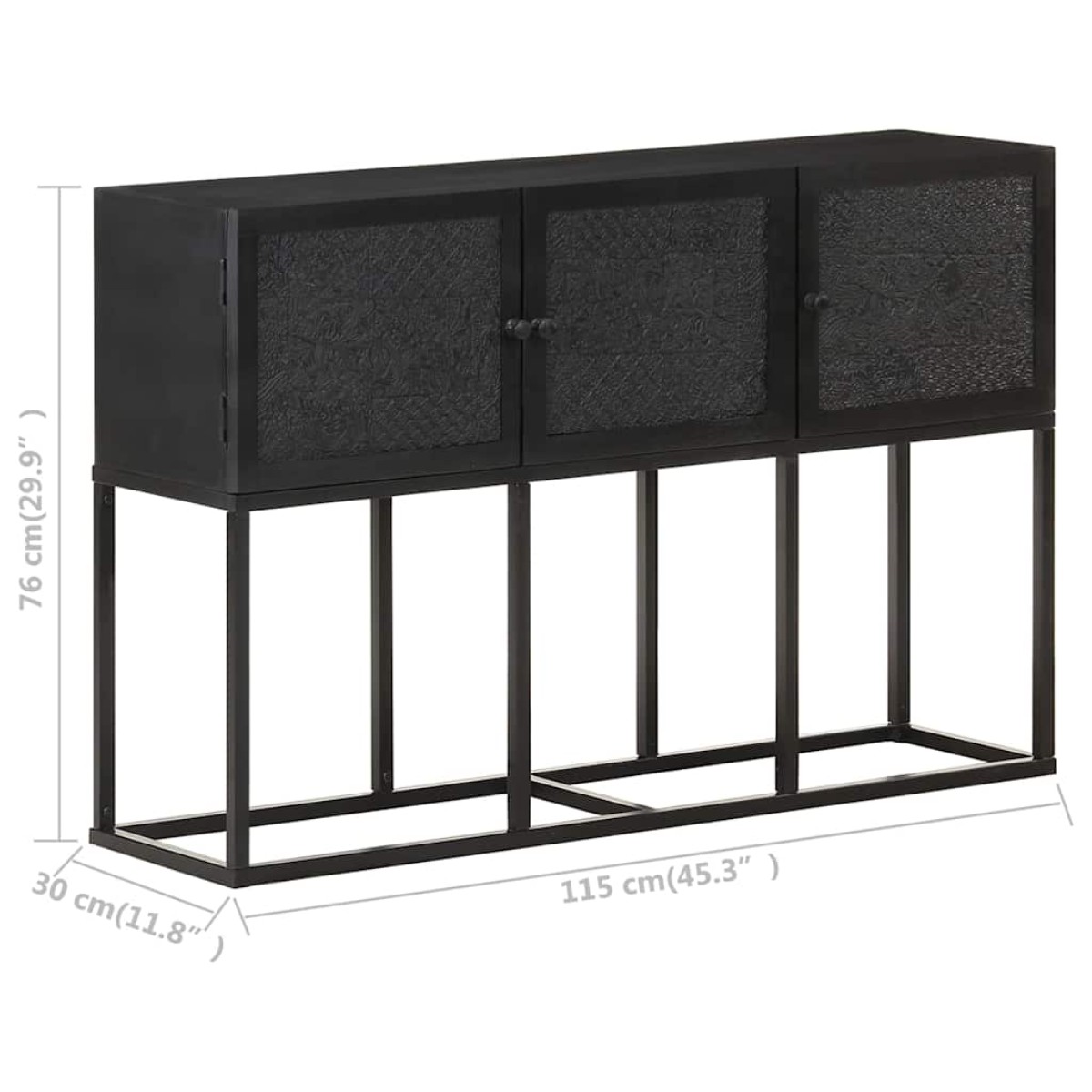 vidaXL Κονσόλα 115 x 30 x 76 εκ. από Μασίφ Ξύλο Μάνγκο