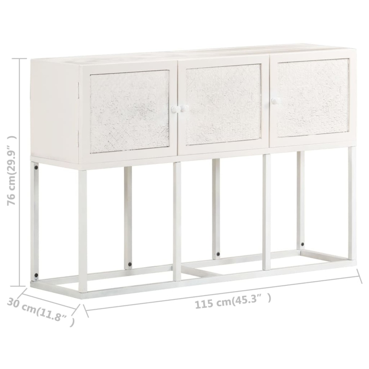 vidaXL Κονσόλα 115 x 30 x 76 εκ. από Μασίφ Ξύλο Μάνγκο