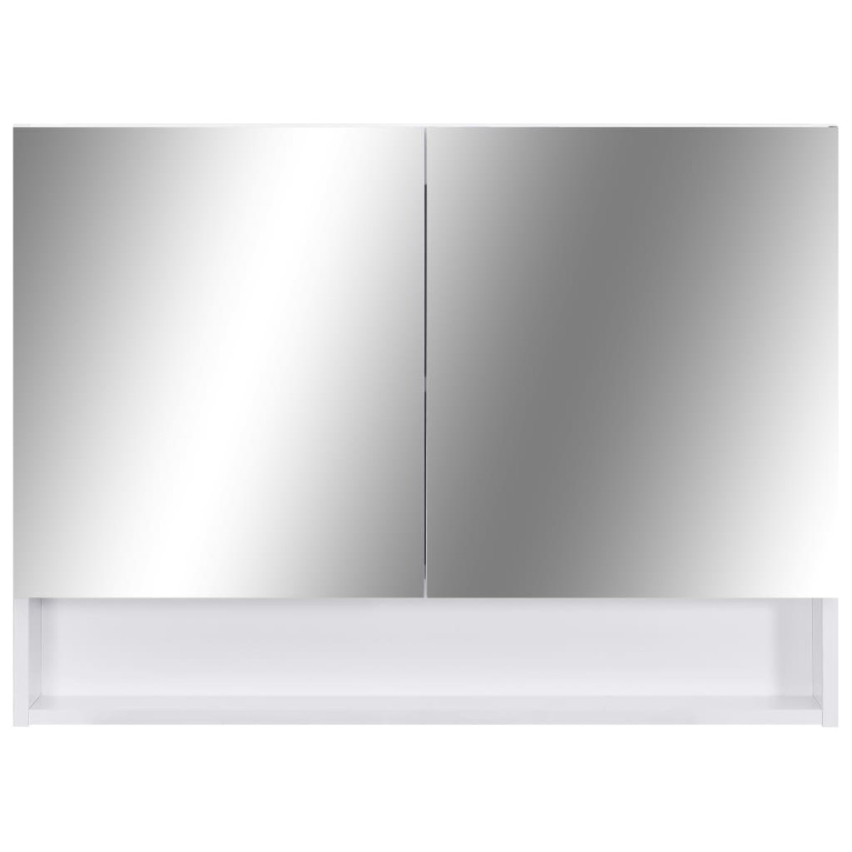 vidaXL Καθρέφτης Μπάνιου με Ντουλάπι / LED Λευκό 80 x 15 x 60 εκ. MDF