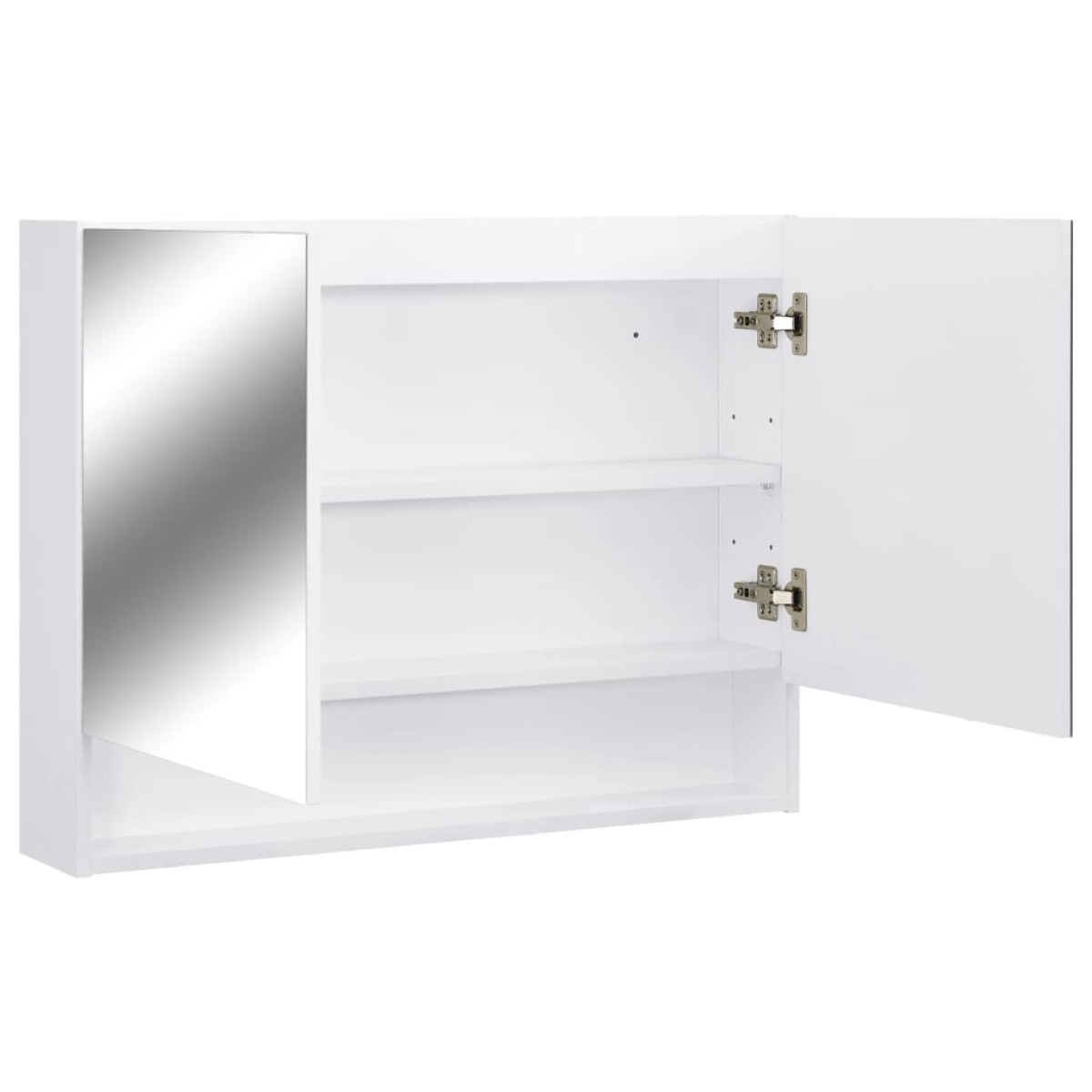 vidaXL Καθρέφτης Μπάνιου με Ντουλάπι / LED Λευκό 80 x 15 x 60 εκ. MDF