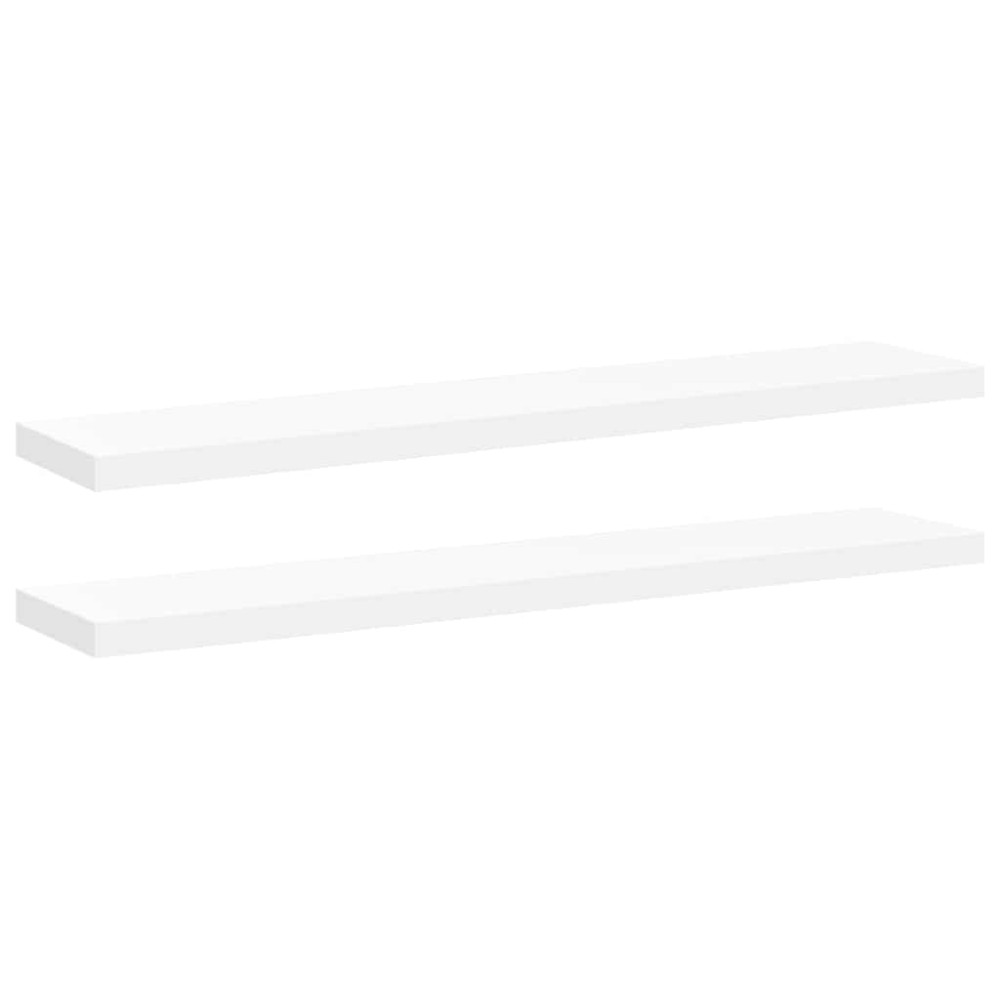 vidaXL Ράφια Τοίχου 2 τεμ. Άσπρα 120x23,5x3,8 εκ. MDF