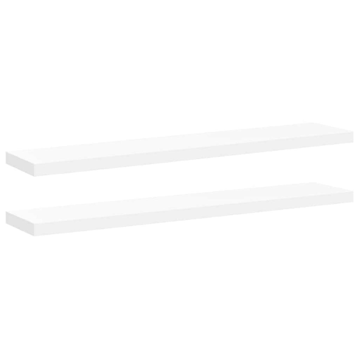 vidaXL Ράφια Τοίχου 2 τεμ. Άσπρα 120x23,5x3,8 εκ. MDF