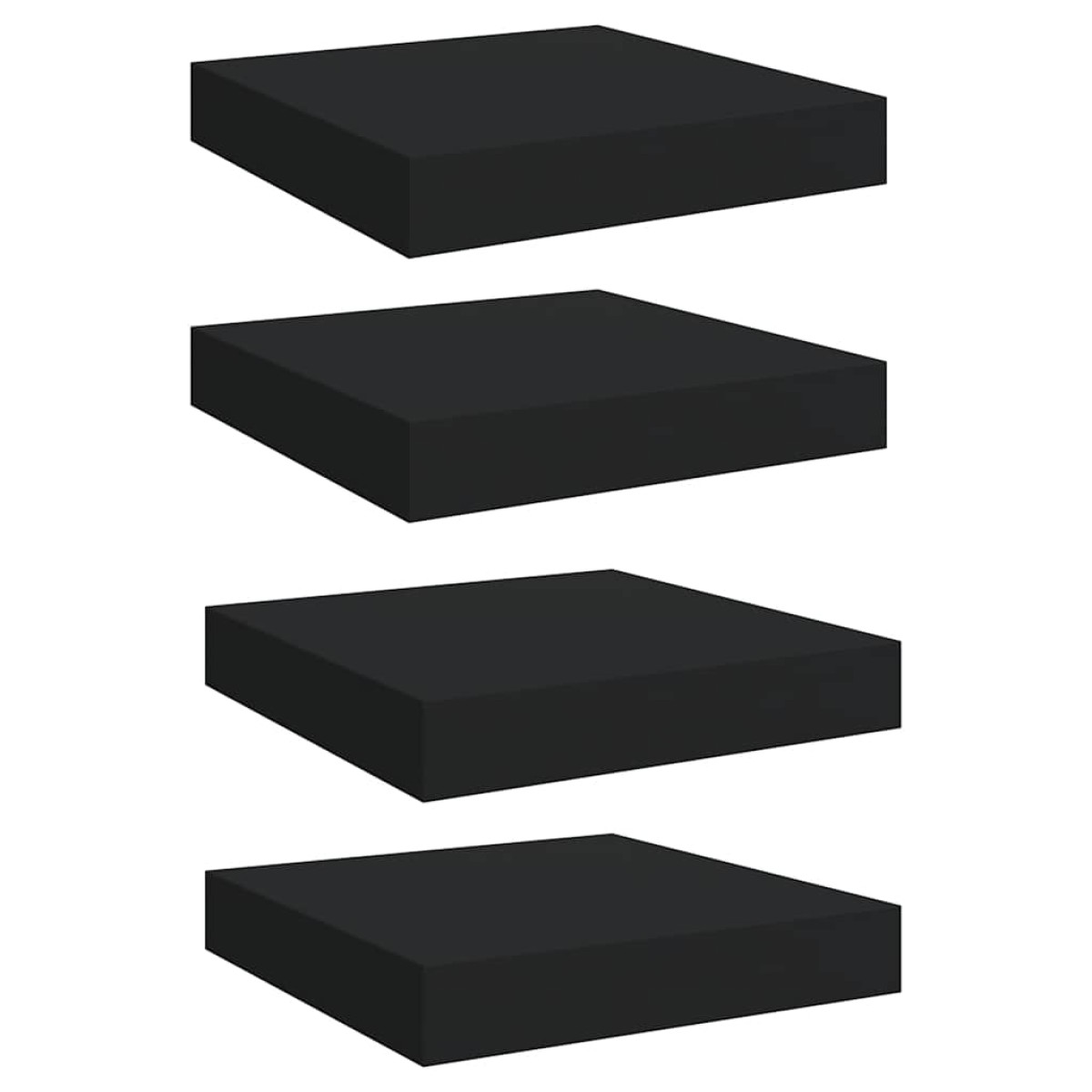 vidaXL Ράφια Τοίχου 4 τεμ. Μαύρα 23x23,5x3,8 εκ. MDF