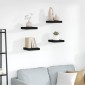 vidaXL Ράφια Τοίχου 4 τεμ. Μαύρα 23x23,5x3,8 εκ. MDF