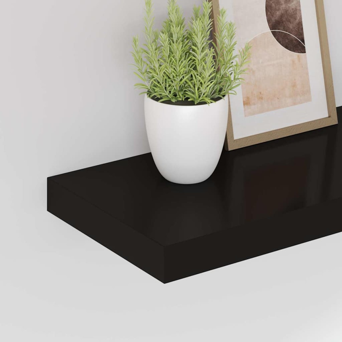 vidaXL Ράφια Τοίχου 2 τεμ. Μαύρα 50x23x3,8 εκ. MDF