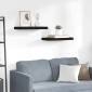 vidaXL Ράφια Τοίχου 2 τεμ. Μαύρα 50x23x3,8 εκ. MDF