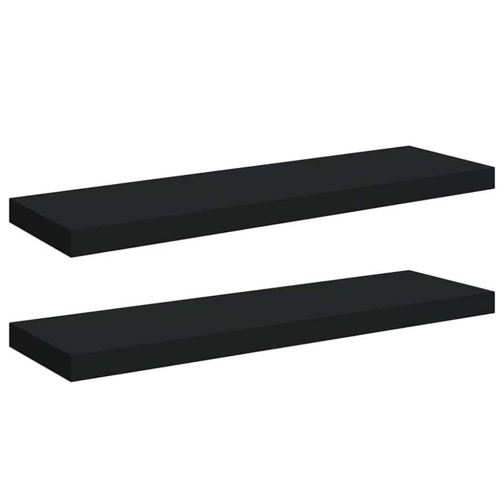 vidaXL Ράφια Τοίχου 2 τεμ. Μαύρα 80x23,5x3,8 εκ. MDF