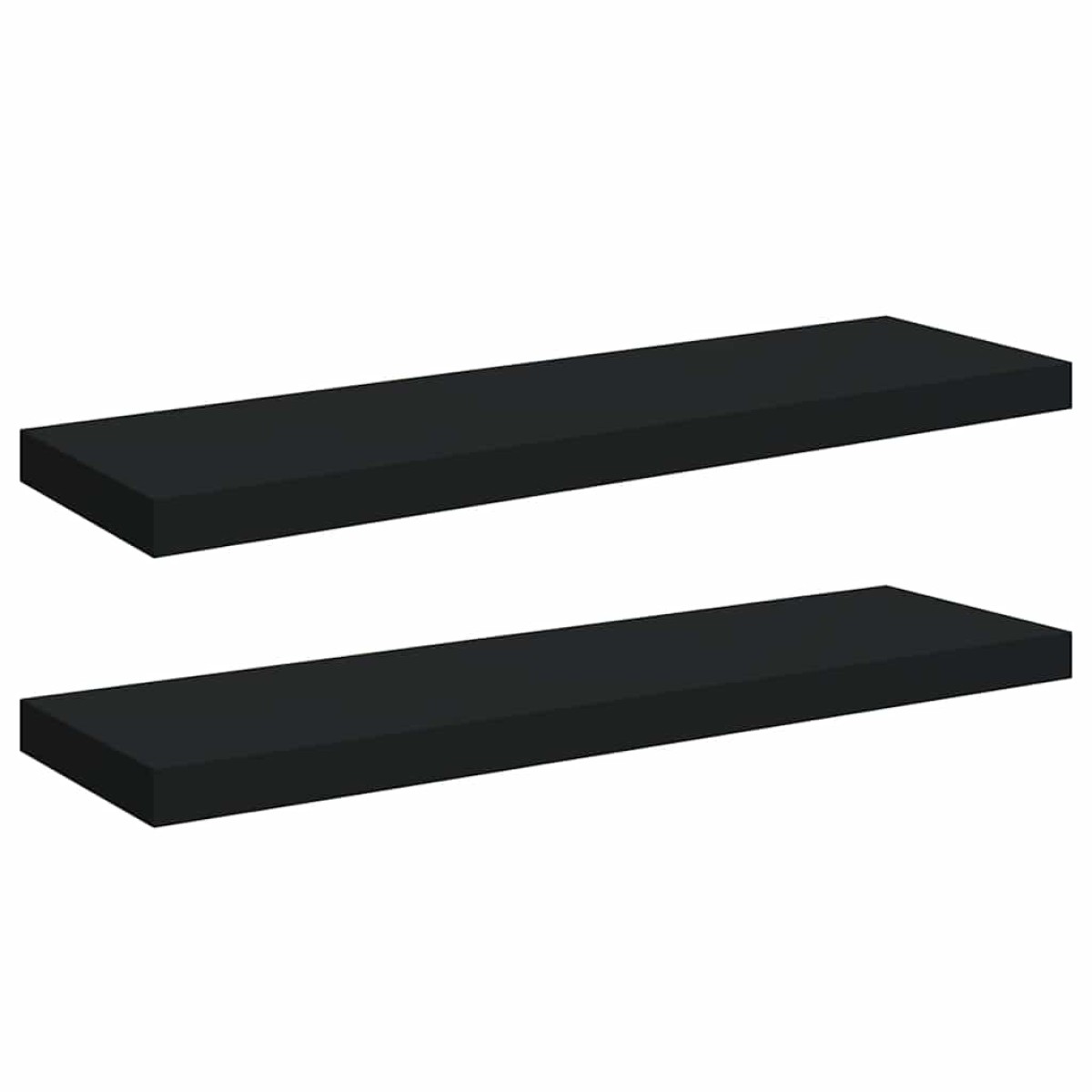 vidaXL Ράφια Τοίχου 2 τεμ. Μαύρα 80x23,5x3,8 εκ. MDF