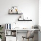 vidaXL Ράφια Τοίχου 2 τεμ. Μαύρα 80x23,5x3,8 εκ. MDF