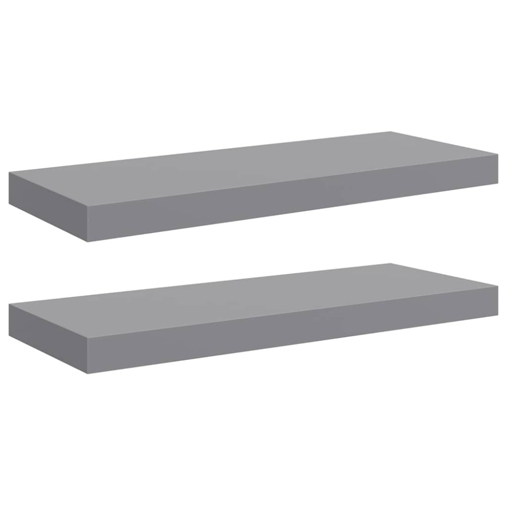 vidaXL Ράφια Τοίχου 2 τεμ. Γκρι 60 x 23,5 x 3,8 εκ. MDF