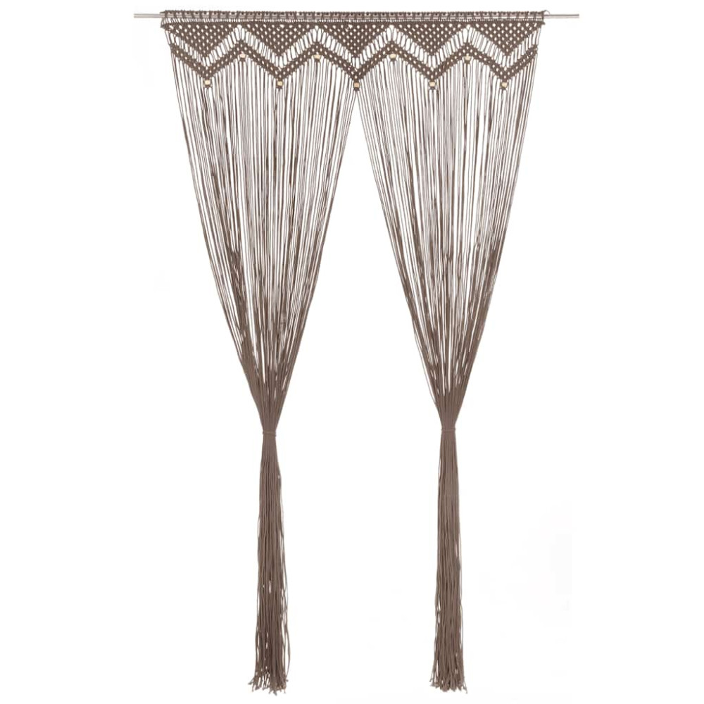 vidaXL Κουρτίνα Μακραμέ Taupe 140 x 240 εκ. Βαμβακερή
