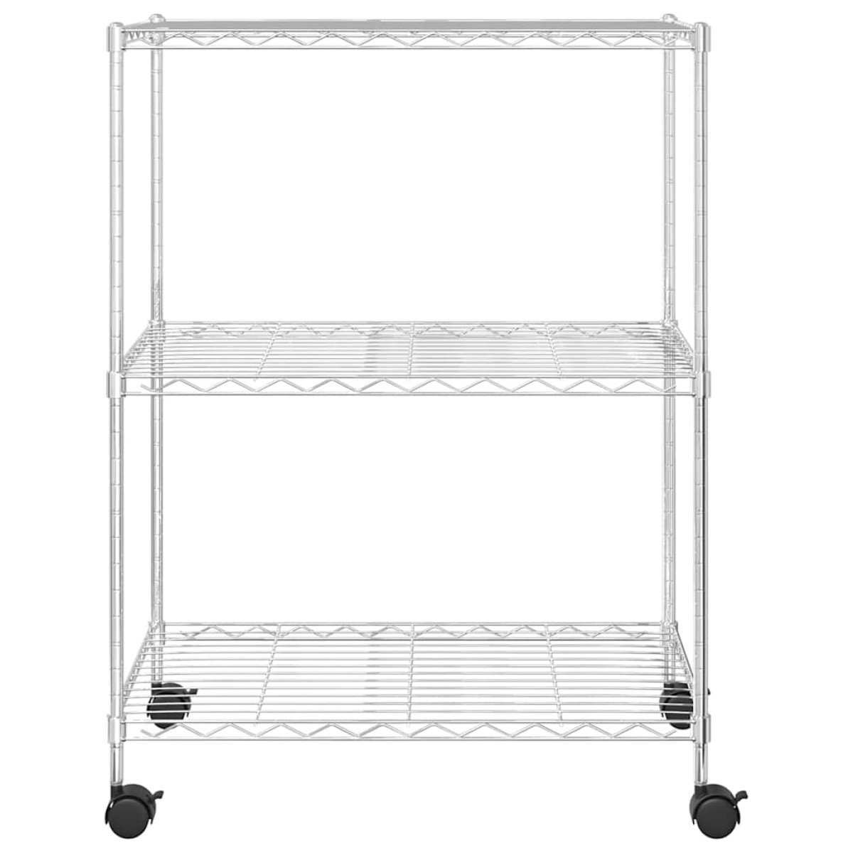 vidaXL Ραφιέρα 3 Επιπέδων με Τροχούς Χρωμέ 60x35x81 εκ. 150 κ.