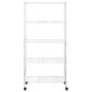 vidaXL Ραφιέρα 5 Επιπέδων με Τροχούς Χρωμέ 75x35x155 εκ. 250 κ.