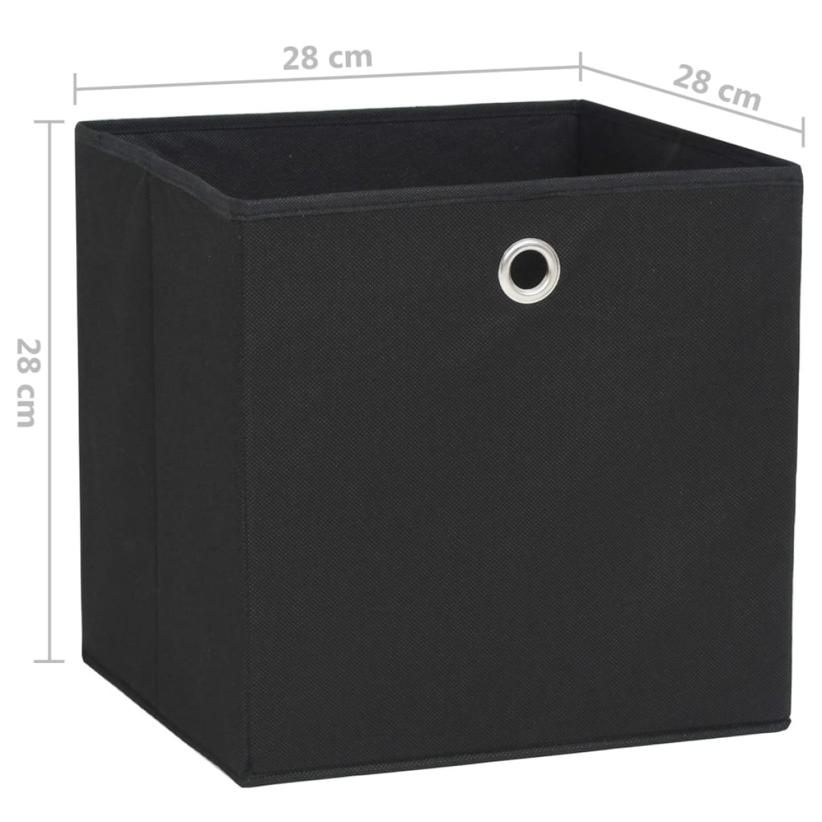 vidaXL Κουτιά Αποθήκευσης 4 τεμ. Μαύρα 28x28x28 εκ. Ύφασμα Non-woven