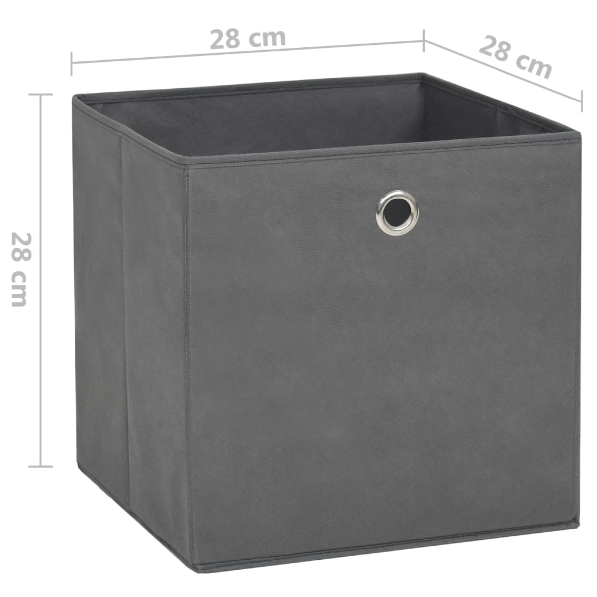 vidaXL Κουτιά Αποθήκευσης 10τεμ Γκρι 28x28x28εκ Ύφασμα Non-woven