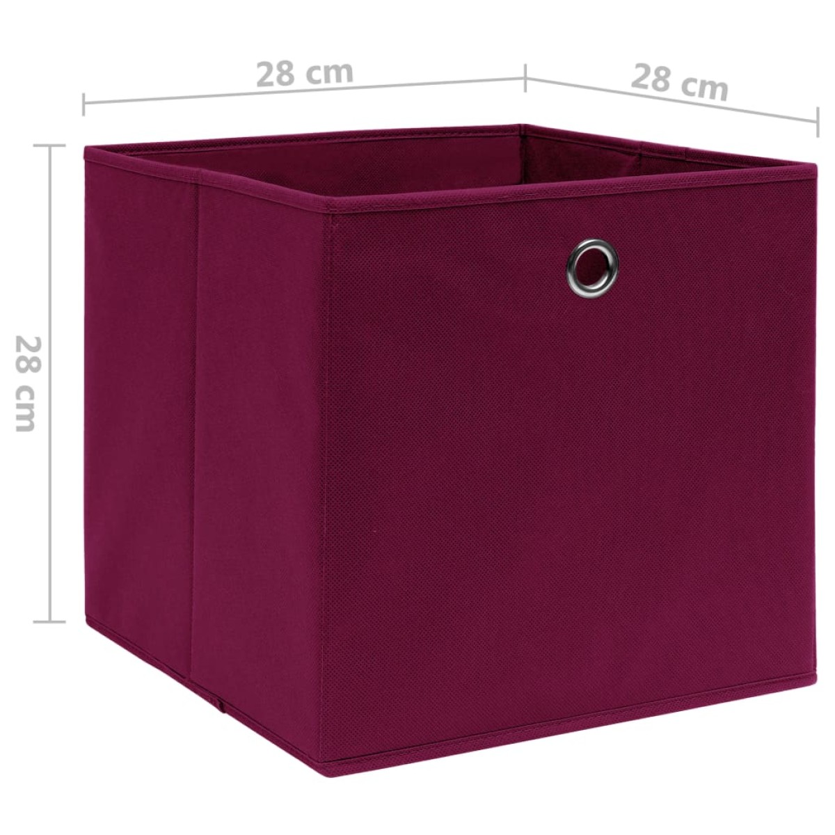 vidaXL Κουτιά Αποθήκευσης 4 τεμ Σκ Κόκκινα 28x28x28εκ Ύφασμα Non-woven