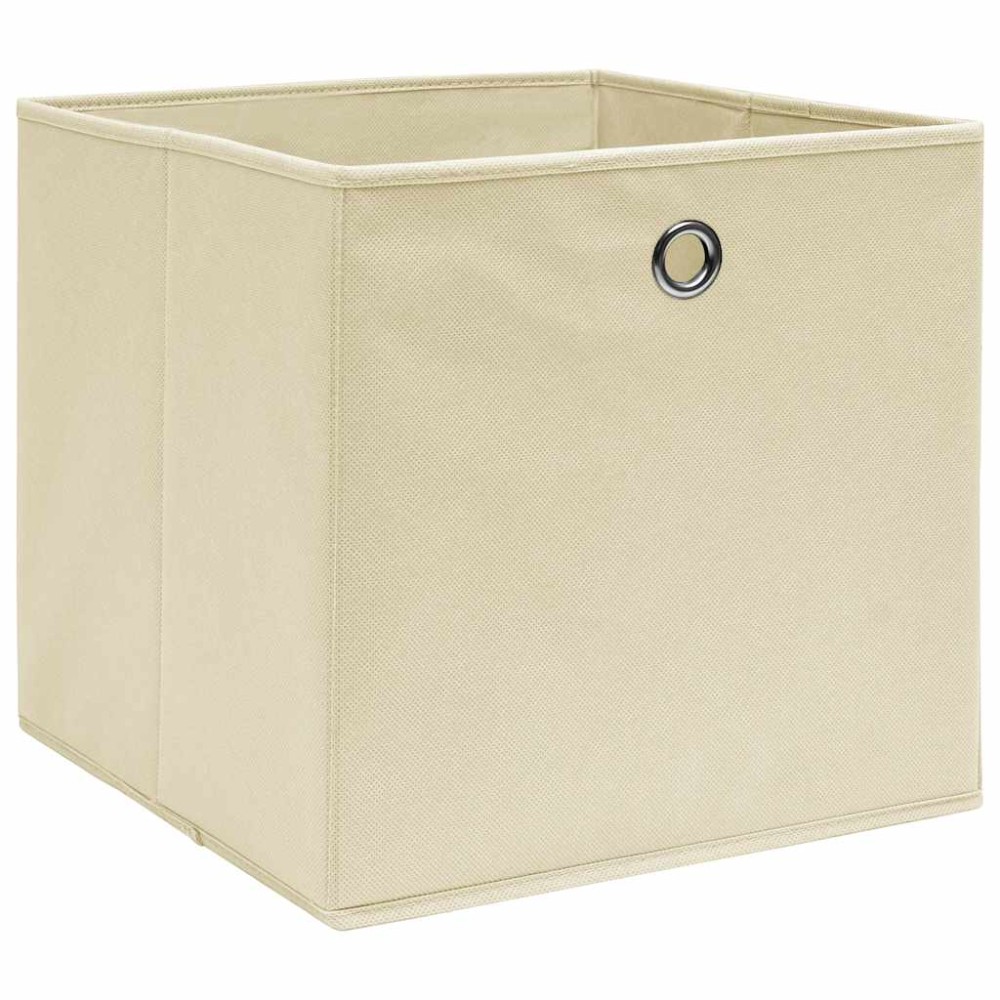 vidaXL Κουτιά Αποθήκευσης 4 τεμ. Κρεμ 28x28x28 εκ. Ύφασμα Non-woven
