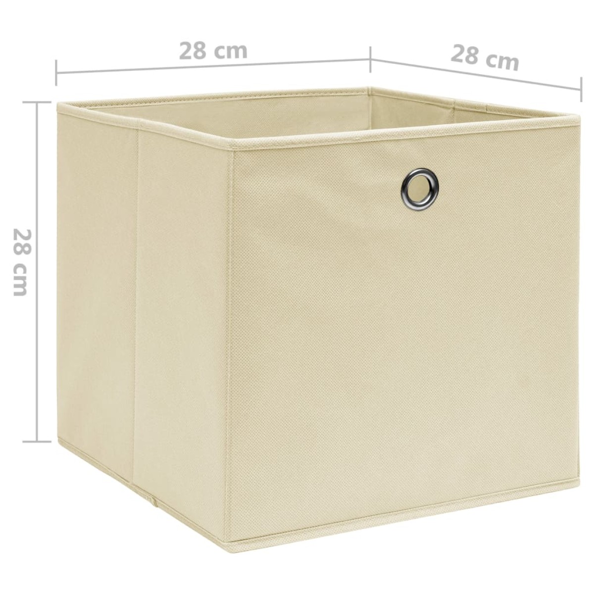 vidaXL Κουτιά Αποθήκευσης 10 τεμ. Κρεμ 28x28x28εκ Ύφασμα Non-woven