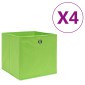 vidaXL Κουτιά Αποθήκευσης 4 τεμ. Πράσινα 28x28x28 εκ. Ύφασμα Non-woven