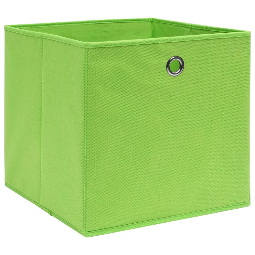 vidaXL Κουτιά Αποθήκευσης 10 τεμ. Πράσινα 28x28x28εκ. Ύφασμα Non-woven