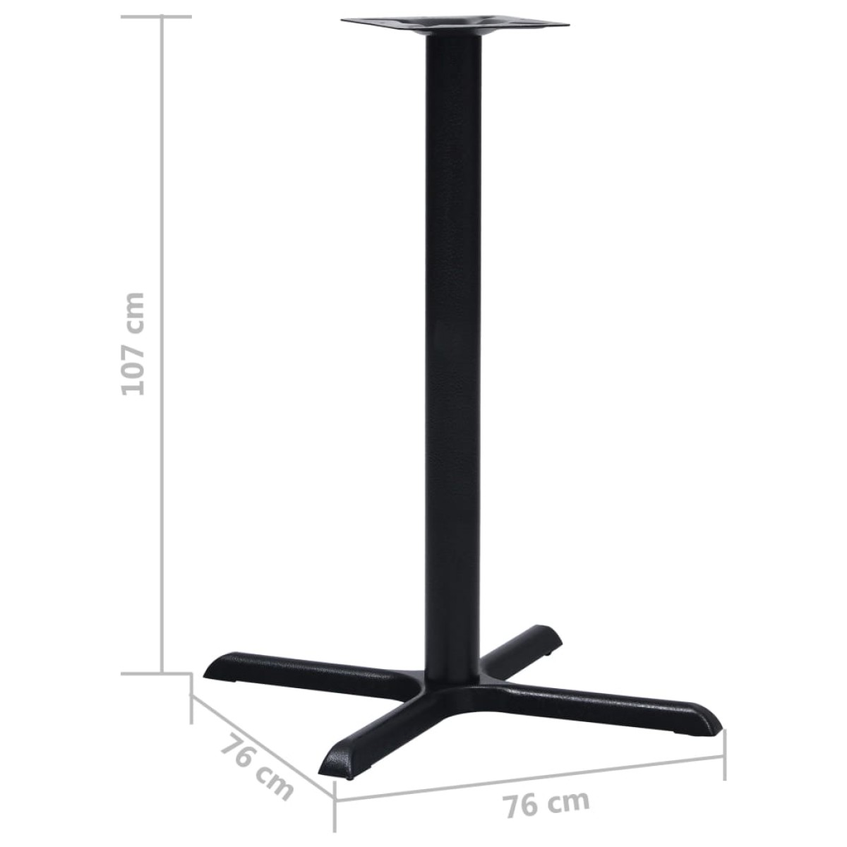 vidaXL Πόδι Τραπεζιού Bistro Μαύρο 76 x 76 x 107 εκ. από Χυτοσίδηρο
