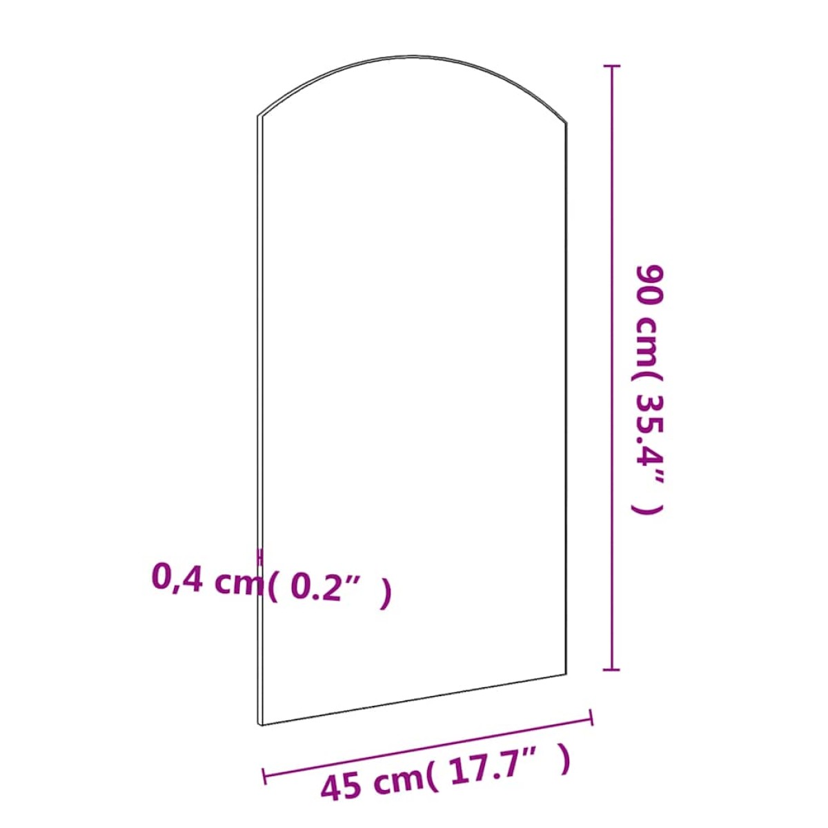 vidaXL Καθρέφτης 90 x 45 εκ. Γυάλινος