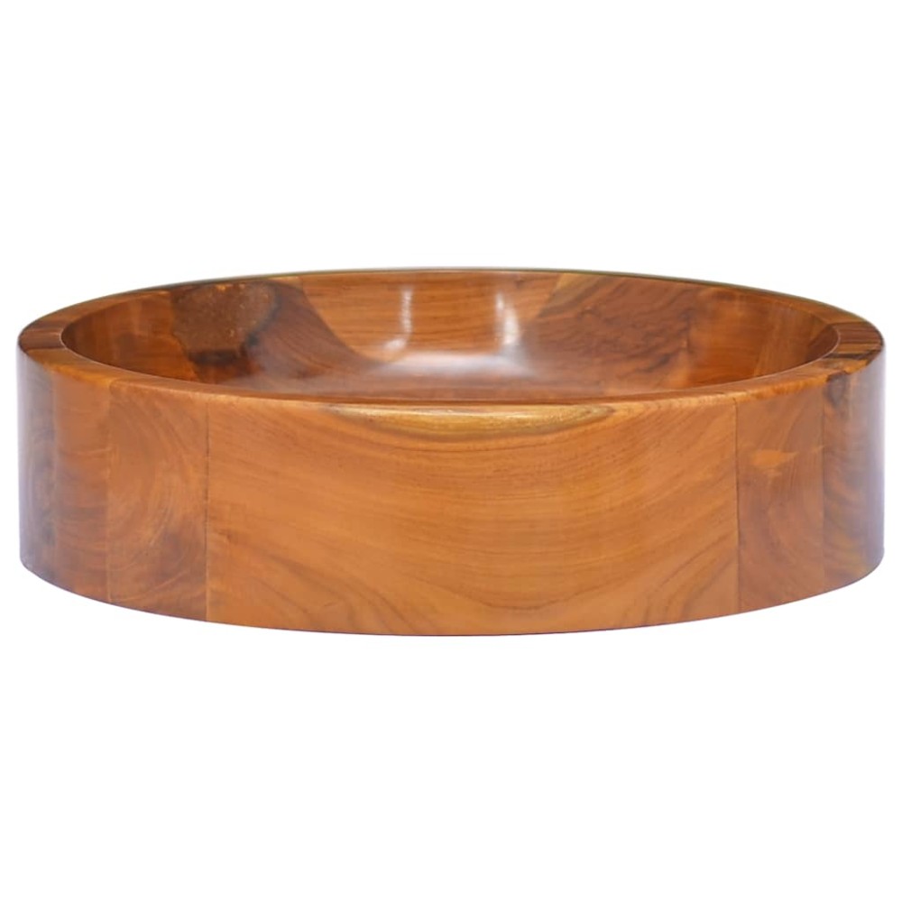 vidaXL Νιπτήρας Ø40 x 10 εκ. από Μασίφ Ξύλο Teak