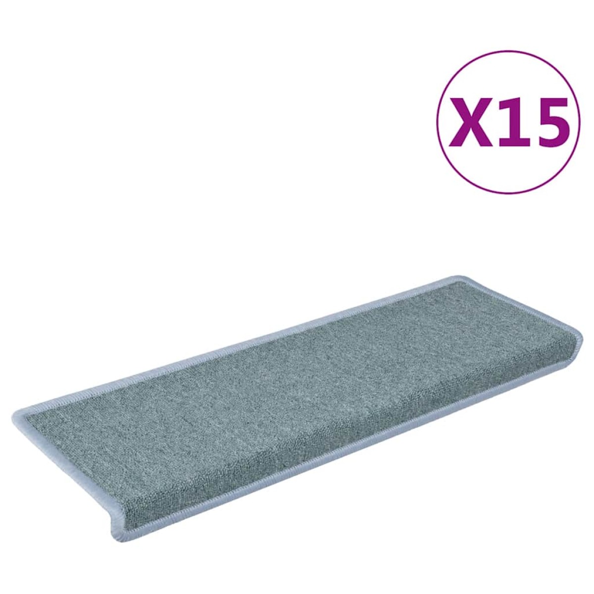 vidaXL Πατάκια Σκάλας Μοκέτα 15 τεμ. Μπλε 65x21x4 εκ.