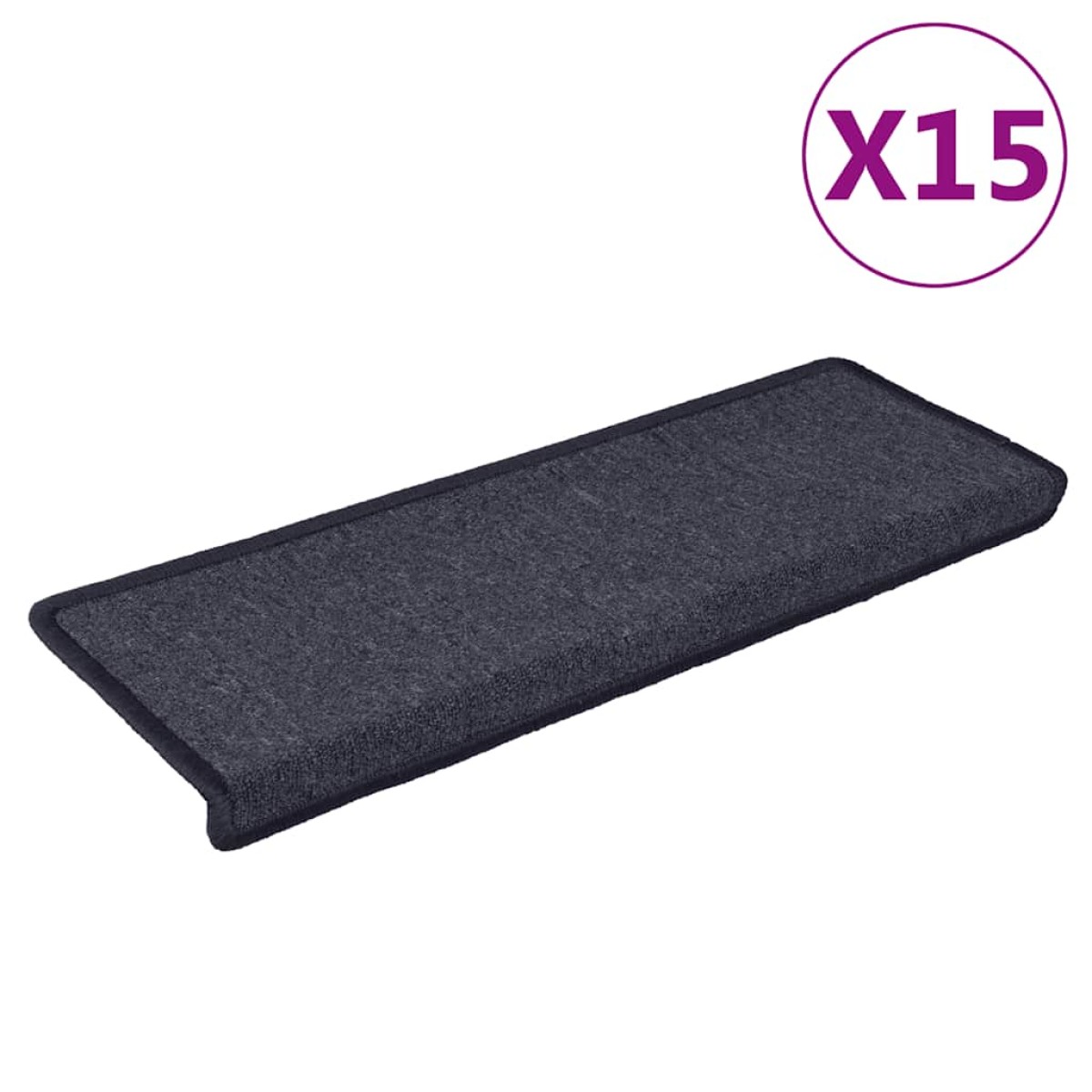vidaXL Πατάκια Σκάλας Μοκέτα 15 τεμ. Γκρι/Μπλε 65x21x4 εκ.