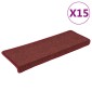 vidaXL Πατάκια Σκάλας Μοκέτα 15 τεμ. Κόκκινα Ματ 65x21x4 εκ.